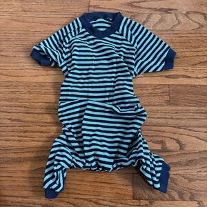 NWOT waffle knit striped dog pajamas